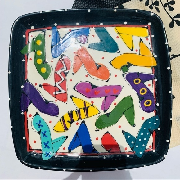 Vintage Robin Sterling Neiman Marcus rainbow 2003 Chips & Dip stiletto set - Picture 7 of 16